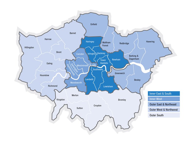 Map of London's sub-regions